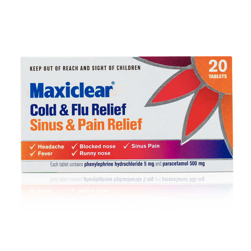 Maxiclear® Cold & Flu/Sinus & Pain Relief Tablets