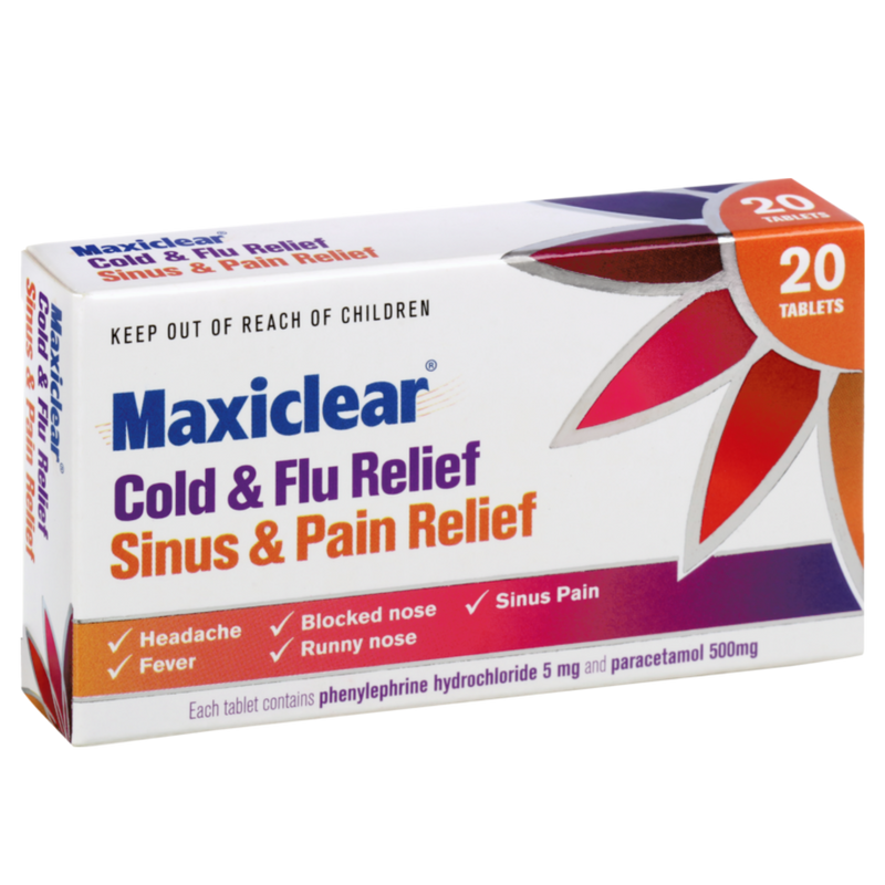Maxiclear Cold & Flu Sinus & Pain Relief Tablets